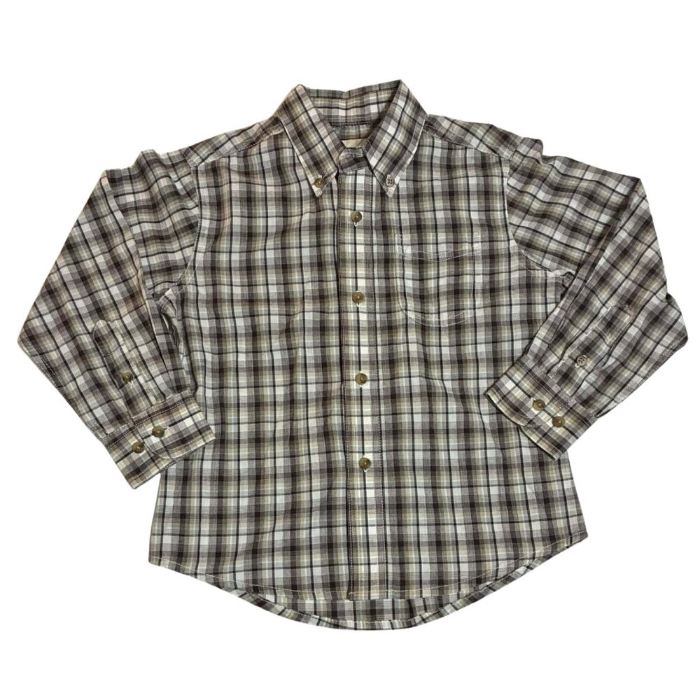 Wrangler Riata Western Shirt Youth Size XS (3-4) Black Brown Plaid